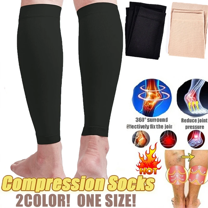 Top Trends: 1Pairs Varicose Vein Fatigue Relief Leg Warmer Compression Calf Sleeve Sock Long Stocking Elastic Leg Support Leg Shin Sock Shoppable Styles