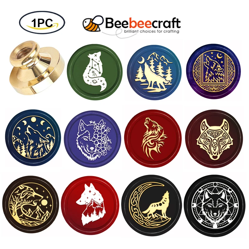 Top Trends: 1PC Wolf 3cm Wax Seal Stamp Vintage Craft Sealing Stamp Head For Cards Envelope Wedding Invitations Packaging Scrapbooking Shoppable Styles