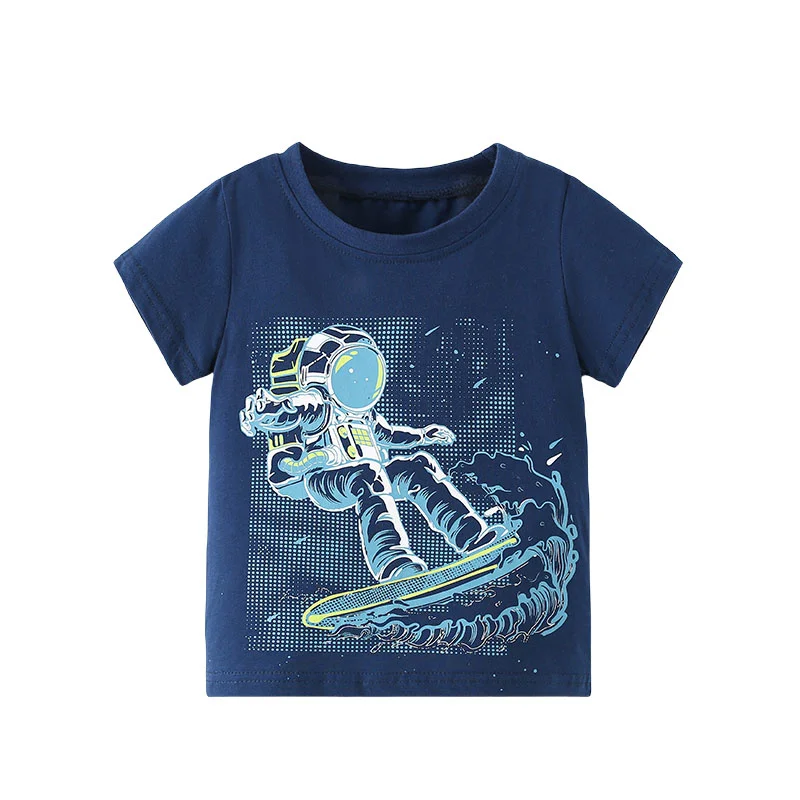 Top Trends: Jumping Meters New Arrival Spaceman Print Boys Girls T Shirts Cotton Children's Tees Summer Kids Girls Casual Baby Tops Shoppable Styles