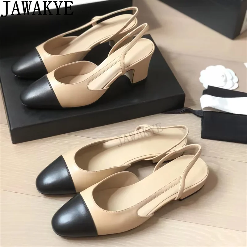 Top Trends: Classical Hot Sale Multicolour Mid Heel Sandals Women Round Wrap Toe Brand Mules Sandals Ladies Summer Luxury Flat Sandals Woman Shoppable Styles