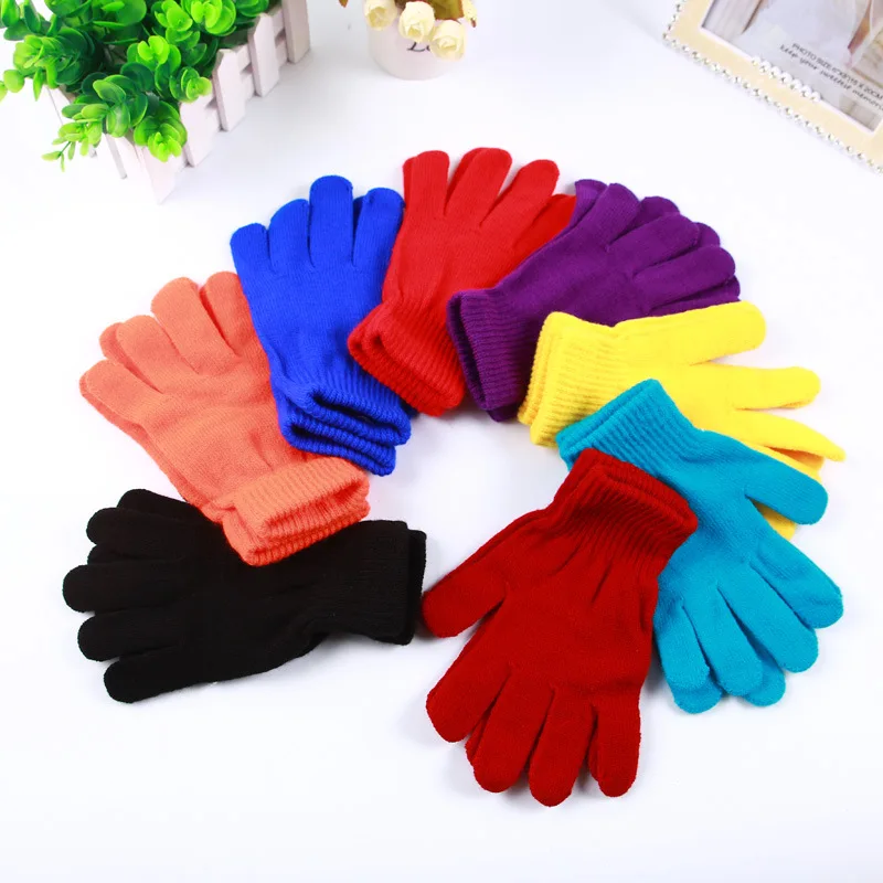 Top Trends: Knitted Woolen Couple Gloves Winter Solid Color Full Finger Mittens Hand Warmer Men Women Gloves Thicken Cycling Gloves Shoppable Styles