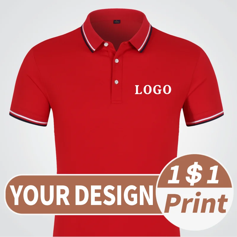 Top Trends: Customized Logo For Polo Shirt With Lapel Collar Summer Fashion Top Printed Embroidery Men's Work Clothes Embroidered Logo DIY Shoppable Styles