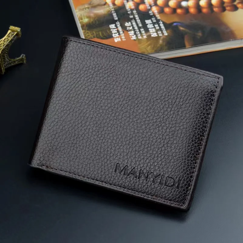 Top Trends: New Wallet Short Men's Thin Wallet 3 Fold Horizontal Business Casual Litchi Vintage Soft Leather Clip Shoppable Styles