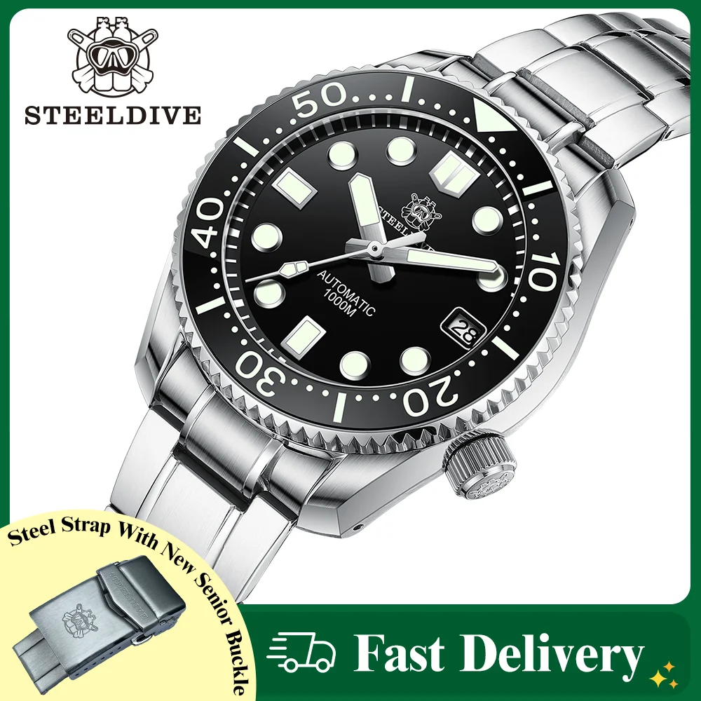 Top Trends: STEELDIVE SD1968 Luxury Dive Watch For Men MM300 NH35 Business Automatic Mechanical Wristwatch Sapphire Swiss Luminous 1000M Shoppable Styles