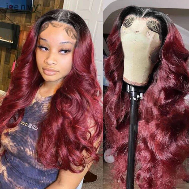 Top Trends: Burgundy 99J 13x4 Body Wave Lace Front Wig HD Transparent Lace Frontal Wigs Brazilian Red Colored Human Hair Wigs For Women Shoppable Styles