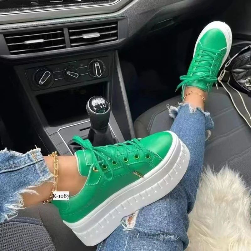 Top Trends: Ladies Lace-up Casual Women&#039;s Sneakers Autumn Winter 2023 Zapatillas Mujer Trainers Leisure Of Female Shoes Platform Women Shoes Shoppable Styles