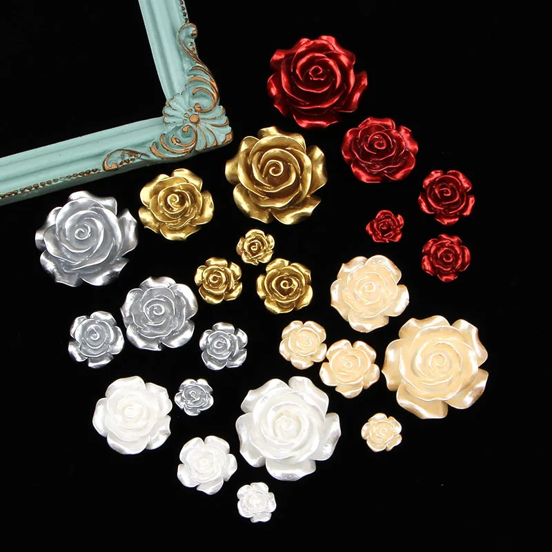 Top Trends: Resin Rose Flower Charms Beads Part For DIY Jewelry Making 10mm-25mm Flatback Roses Cabochons Color Handmade Accessories Supply Shoppable Styles - Image 5