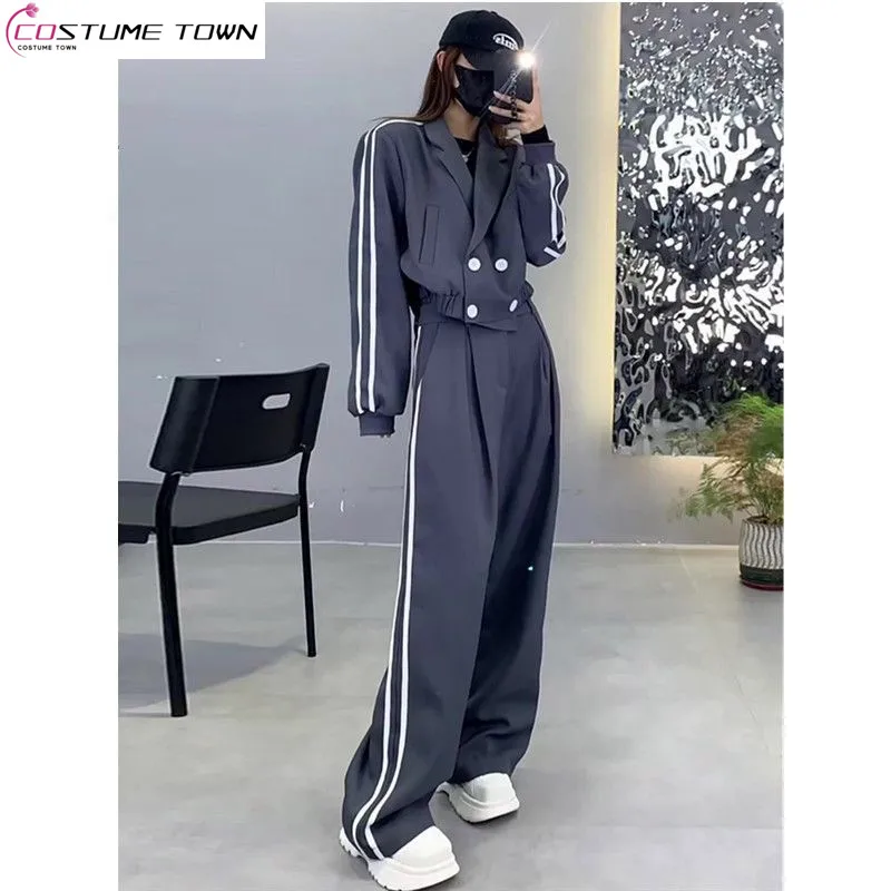 Top Trends: Spring And Autumn Suit Women&#039;s 2023 New Fashion Casual Suit Coat High Waist Slim Wide Leg Pants Elegant Women&#039;s Two-Piece Set Shoppable Styles