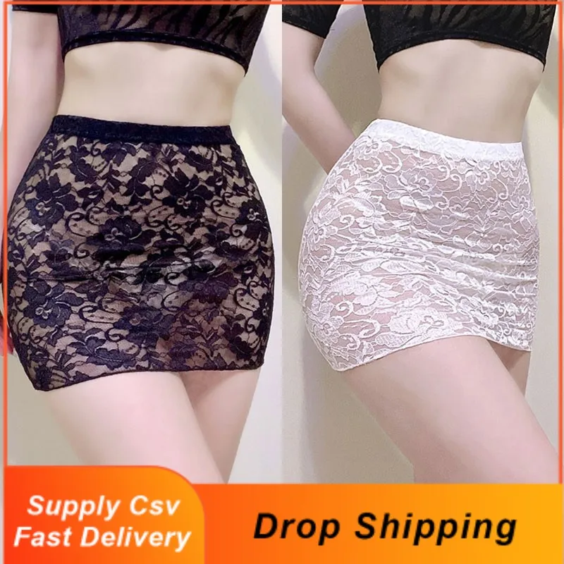 Top Trends: Sexy Lace Hip Skirt For Women Girls Exquisite See Through High Elastic Pencil Short Dress High Waist Slim Bodycon Skirts Summer Shoppable Styles