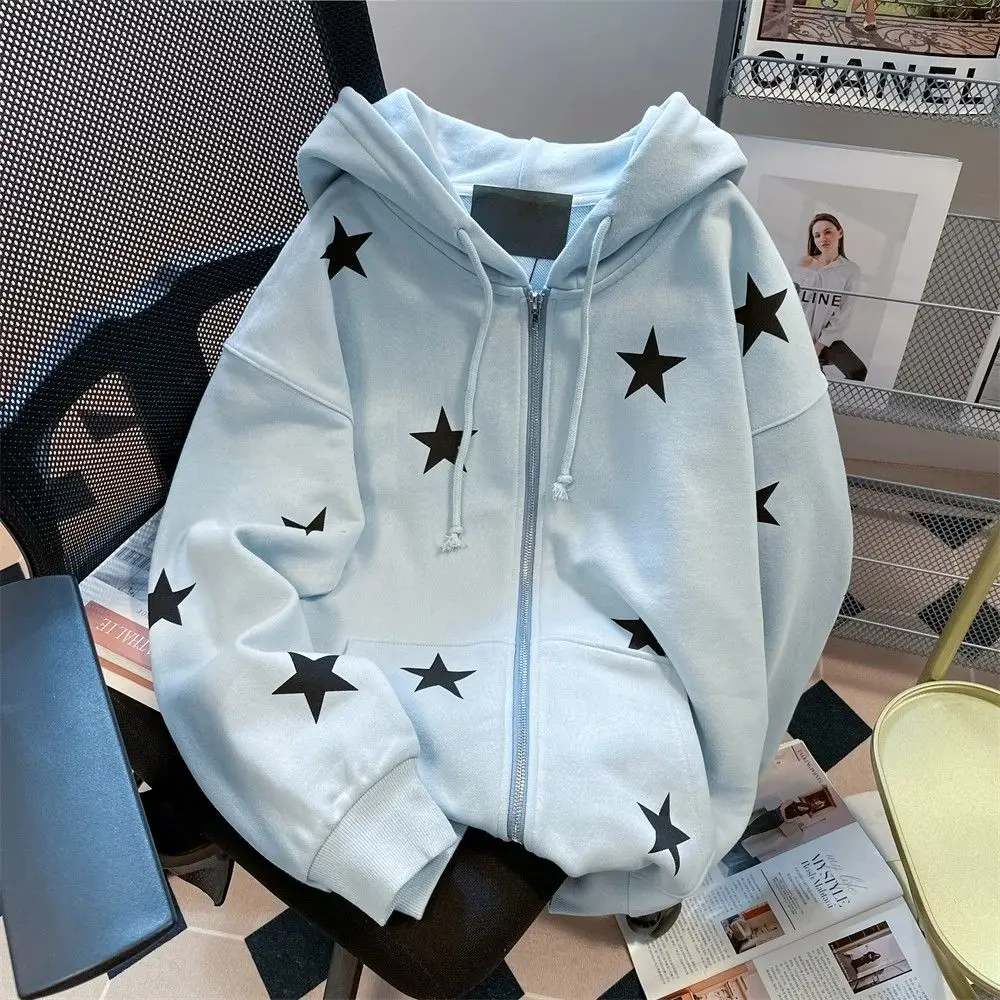 Top Trends: American Hiphop Star-printed Hooded Sweatshirt For Men And Women In Autumn And Winter Casual Zipper Cardigan Ins Niche Jacket Shoppable Styles