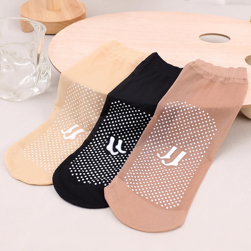 Top Trends: 2 / 10pcs Skin Color Transparent Thin Women Crystal Silk Socks Nylon Fashion Ladies Female Summer Short Ankle Silk Socks Meias Shoppable Styles - Image 5