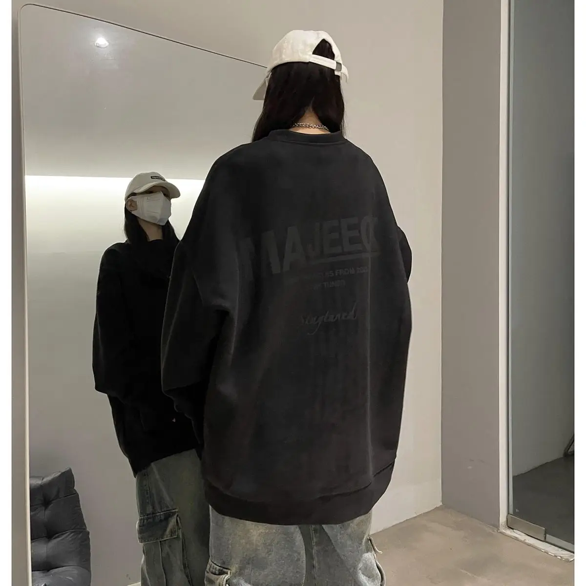 Top Trends: Suede Heavyweight Autumn Imitation Loose Round Neck Couple Pullover Sweatshirt Trendy American Retro Jacket For Men And Women Shoppable Styles