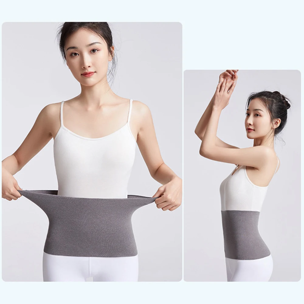 Top Trends: Unisex Elastic Fleece Waist Warmer Winter Thermal Inner Wear Lower Back Pressure Support Cotton Solid Color Belt Shoppable Styles - Image 3