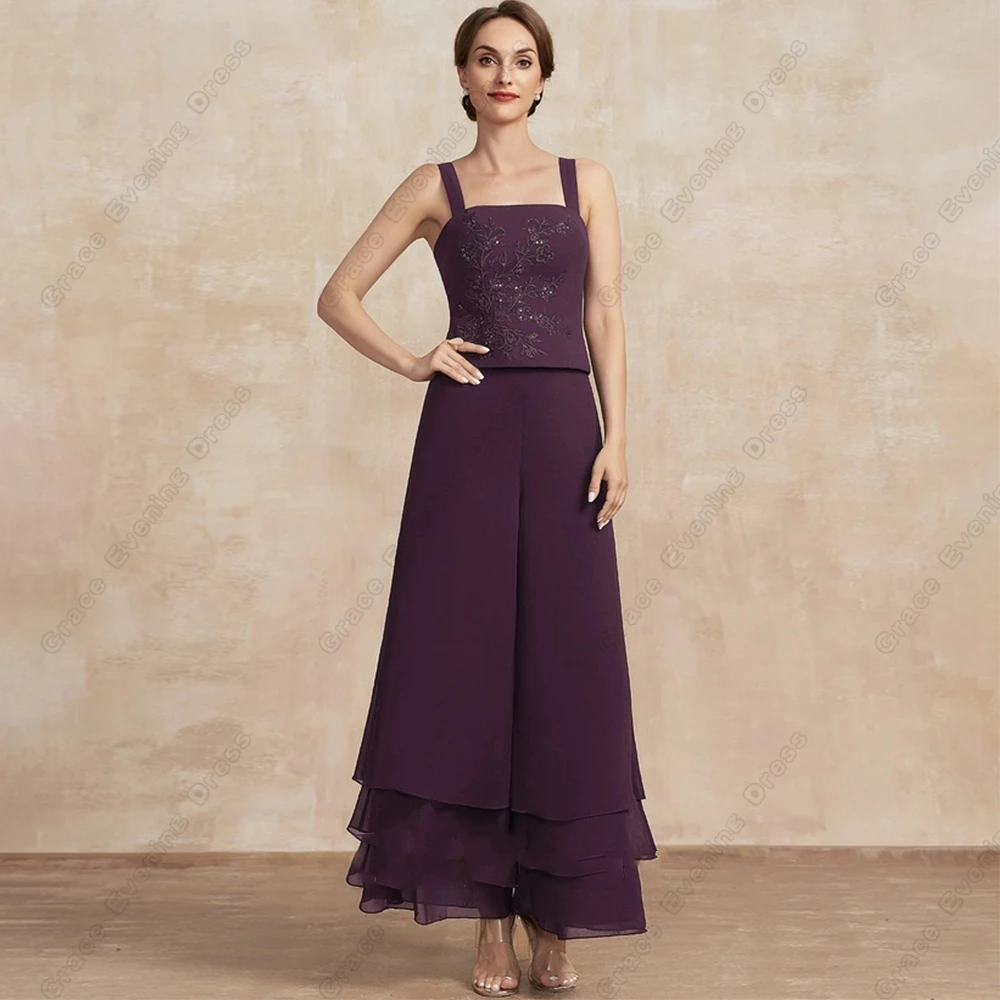 Top Trends: Purple Boat Neck Mother Of Bride Dresses With Lace 2023 Ankle Length Wedding Party Dresses Full Sleeve Vestidos De Noche Shoppable Styles - Image 4