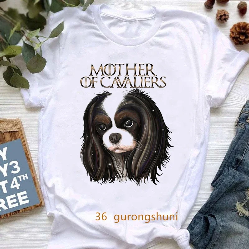 Top Trends: Mother Of Cavalier Graphic Print T-Shirt Women Funny King Charles Spaniel Tshirt Femme Dog Lover Kawaii Clothes Harajuku Shirt Shoppable Styles