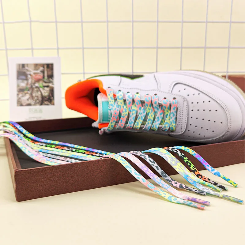 Top Trends: Fashion Flat Shoelaces For Sneakers Color Leopard Print Tie-dye Gradient Shoelace Rope Men Women For AF1 AJ1 Canvas Shoe Laces Shoppable Styles - Image 4