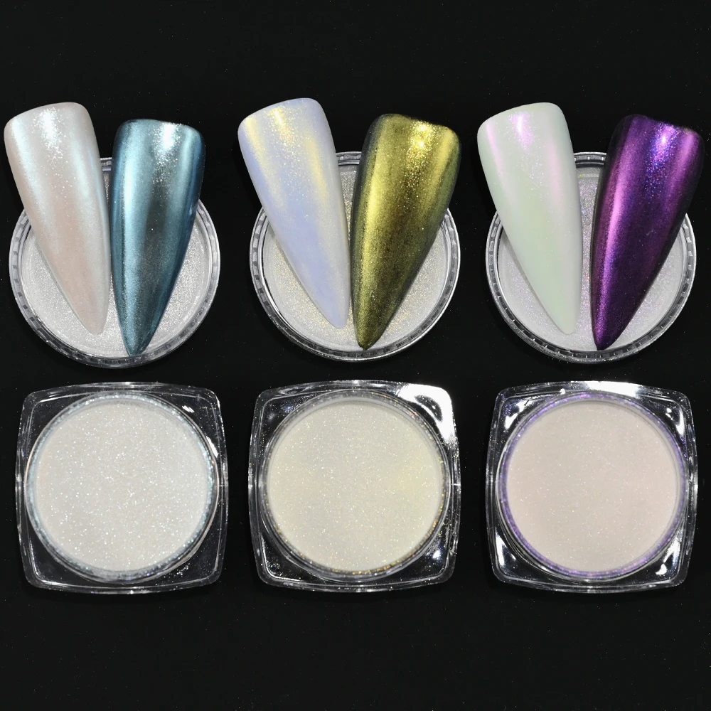 Top Trends: 1Jar Pearl Nail Mirror Powder Pigment Pearlescent Chrome Powder Ice Neon Mermaid Mirror Glitter Pearl Aurora Nail Pigment FT198 Shoppable Styles - Image 2