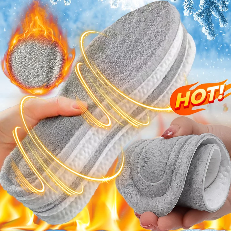 Top Trends: Thicken Thermal Shoe Pads For Women Men Winter Warm Plush Insoles Self Heated Sports Inserts Shock-absorbing Snow Padding Shoppable Styles