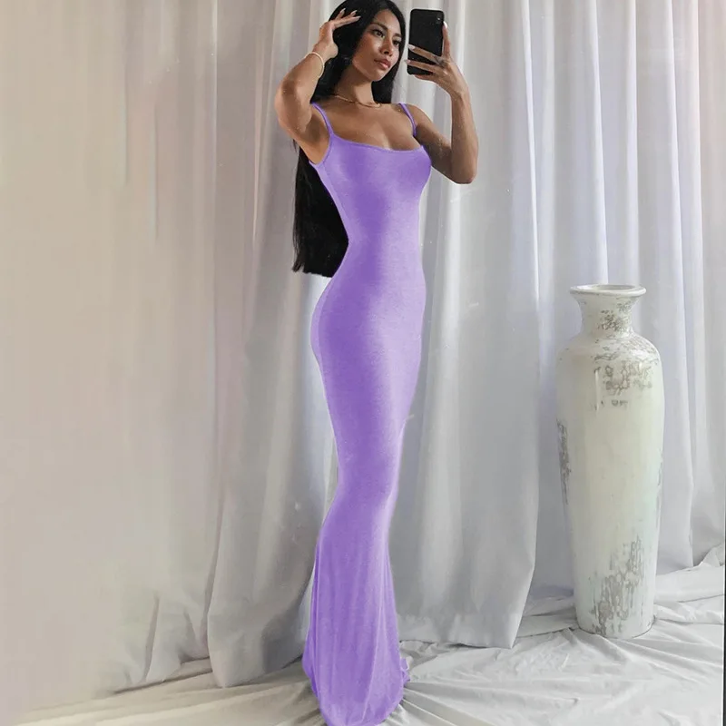 Top Trends: New Slim Sexy Strap Backless Long Maxi Dresses Party Club Vacation Outfits For Women Sexy Casual Summer Dress 2022 Wholesale Shoppable Styles