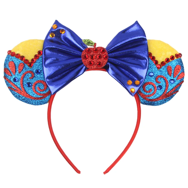 Top Trends: Disney Princess Series Mouse Ears Headband For Girls Birthday Party Sequin 5IN Bow Hairband Festival DIY Hair Accessories Shoppable Styles