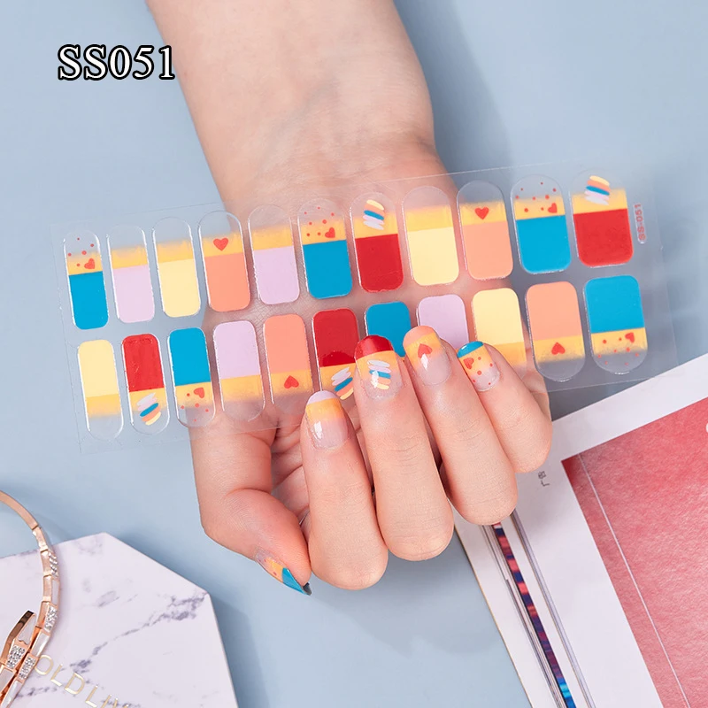 Top Trends: Korean Nail Polish Strips Self-Adhesive Art Design Sticker Full Cover Gel Wraps Stickers For Women Decals Decoration Sliders 3D Shoppable Styles