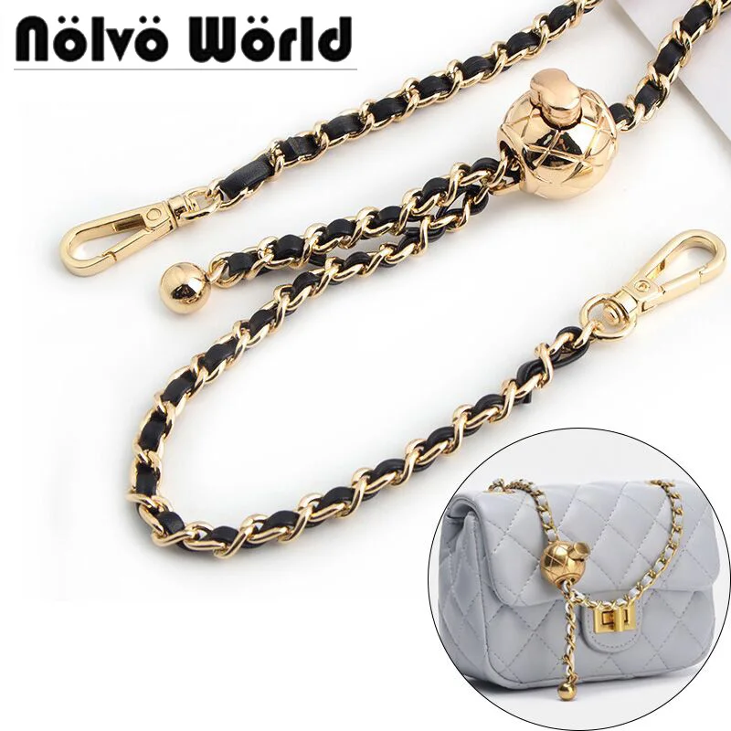 Top Trends: Adjustable Length Chain Small Gold Bead Metal Leather Shoulder Strap For Crossbody Bags Handbags Backpack Decorative Accessories Shoppable Styles