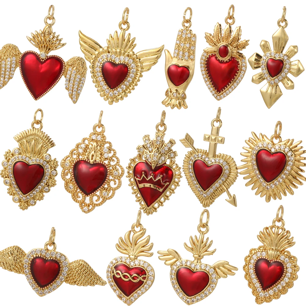 Top Trends: Christmas Series Cute Heart Charms For Jewelry Making Supplies Gold Color Dijes Diy Earrings Necklace Braclet Excellent Quality Shoppable Styles