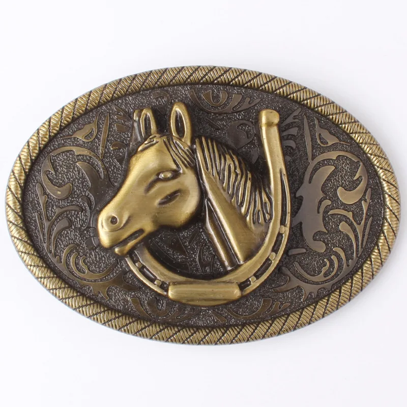 Top Trends: Simple Horse Head Belt Buckle Horse Series Super Large Alloy Smooth Buckle Belt Parts Self-assembly Shoppable Styles