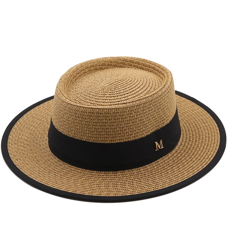 Top Trends: Summer Sun Hat Ladies Fashion Girl Straw Hat Ribbon Bow Beach Hat Casual Grass Flat Top Panama Hat Bone Womens Visor Cap Shoppable Styles