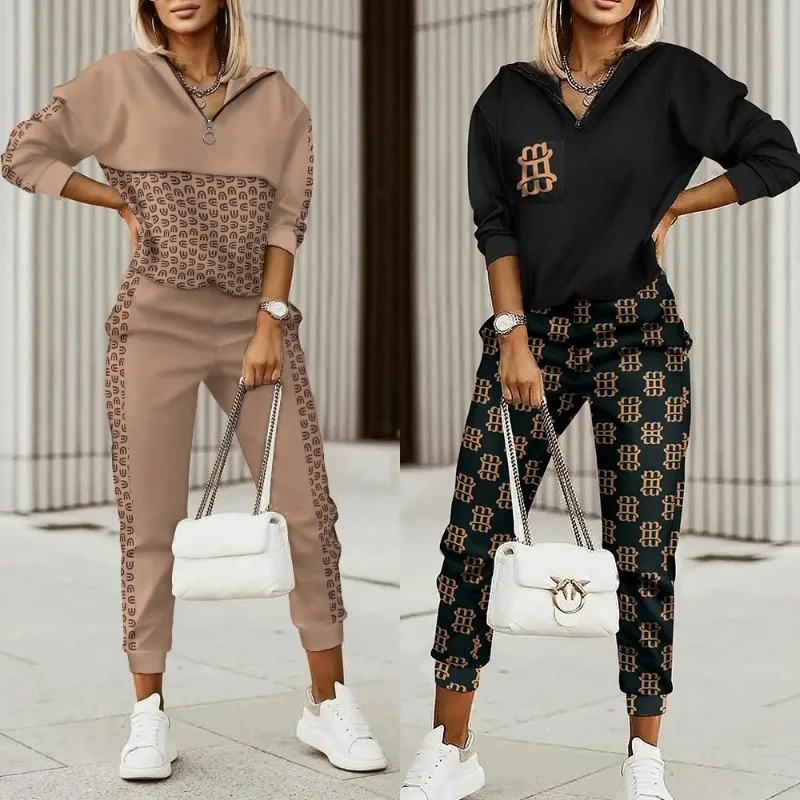 Top Trends: 2022 New Fashion Women Plaid Print Zipper Front Hooded Top & Pants Set Two Pieces Suit Flare Pants Outwear Shoppable Styles