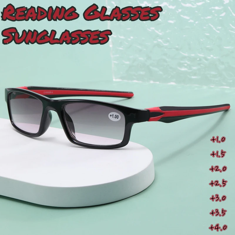 Top Trends: Outdoor Sport Square Frame Reading Sun Glasses For Men Dioptric Reader Unisex Fashion Reading Eyewear With + 1.0 To + 4.0 Shoppable Styles