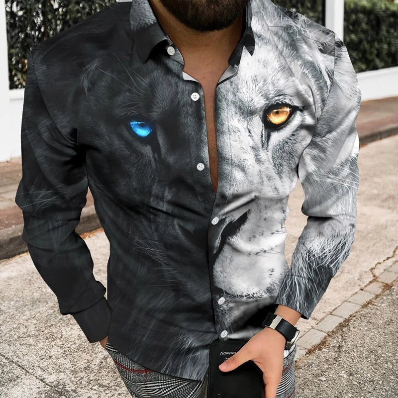 Top Trends: 2023 New Gradient Pattern Men's Printed Long-sleeve Shirt. 3D Digital Printing Fashionable Casual Shirt With A Loose Fit. Shoppable Styles