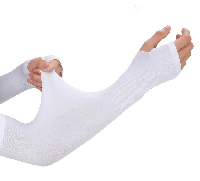 Top Trends: Long Gloves Sun UV Protection Hand Protector Cover Arm Sleeves Ice Silk Sunscreen Sleeves Outdoor Arm Warmer Half Finger Sleeves Shoppable Styles - Image 5