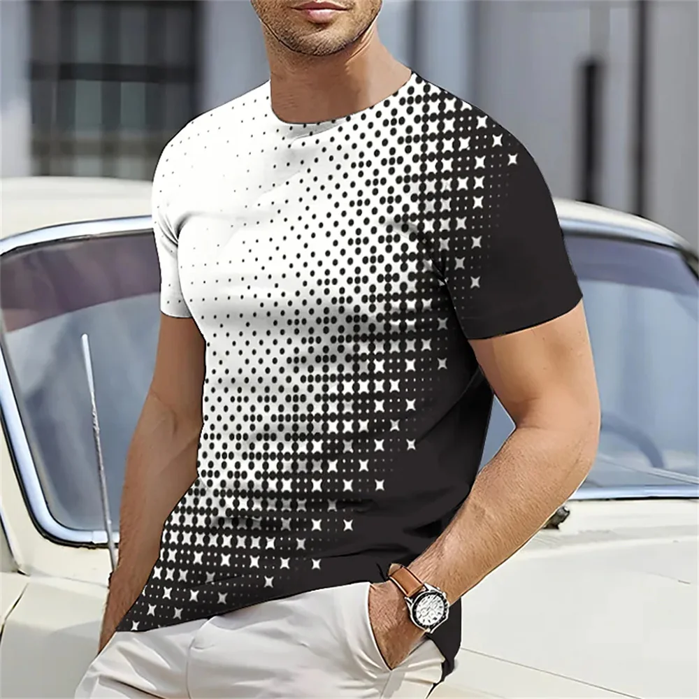 Top Trends: Spotted Men&#039;s T-shirt Simple Print T-shirt For Men Trendy Men&#039;s Top Loose Oversized Clothing Everyday Casual Short Sleeve Summer Shoppable Styles