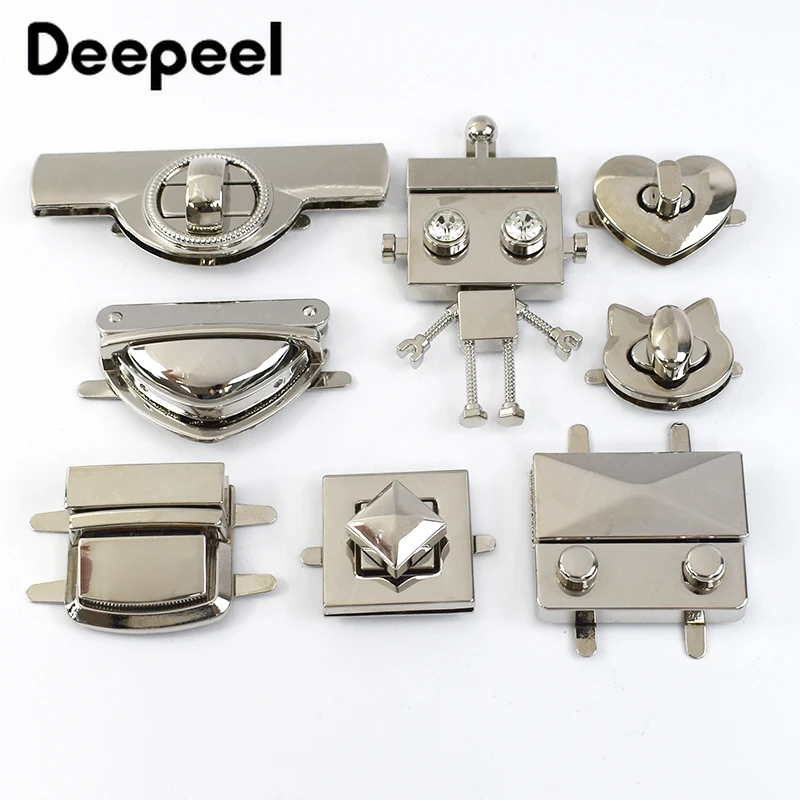 Top Trends: 2Pcs Deepeel Metal Silver Locks Buckle Bag Twist Turn Lock Clasps Handbag Purse Closure Clasp DIY Crafts Hardware Bags Accessory Shoppable Styles