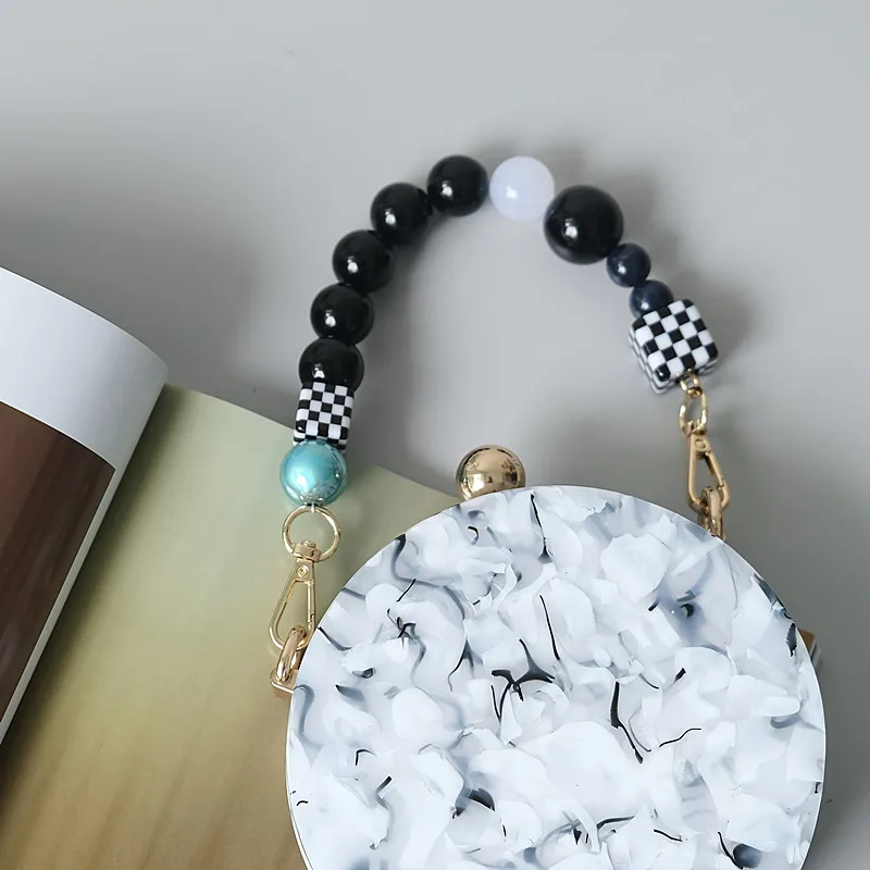 Top Trends: New Woman Bag Accessory Black White Blue Acrylic Resin Beads Parts Handcrafted Wristband Women Replacement Bag Handle Chain Shoppable Styles - Image 5