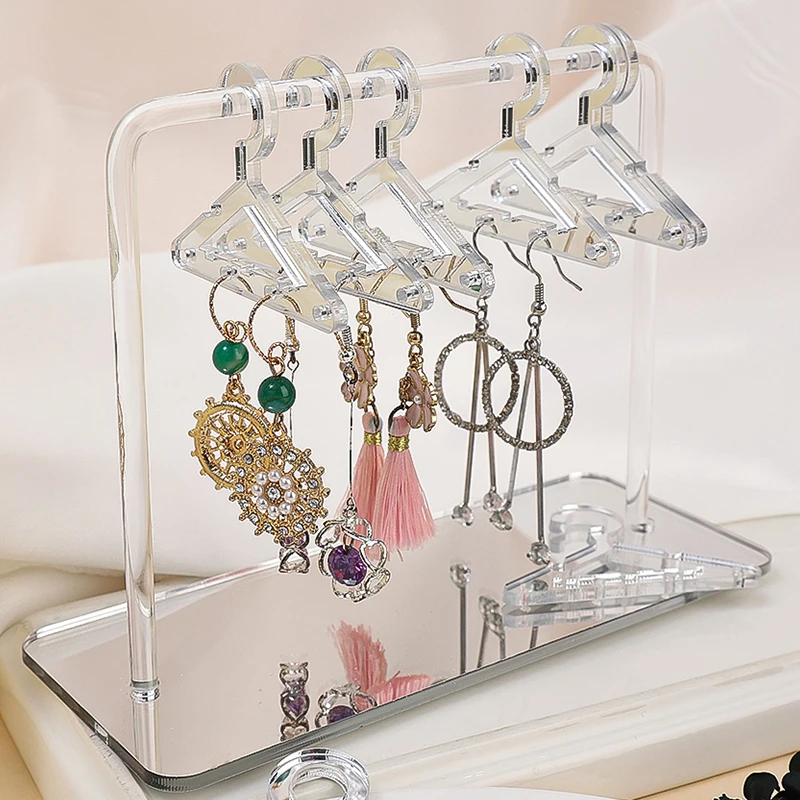 Top Trends: 8Pcs Coat Hanger Polymer Clay Soft Pottery Earrings Stand Organizer Hanger Shape Tabletop Jewelry Display Holder For Earring Shoppable Styles