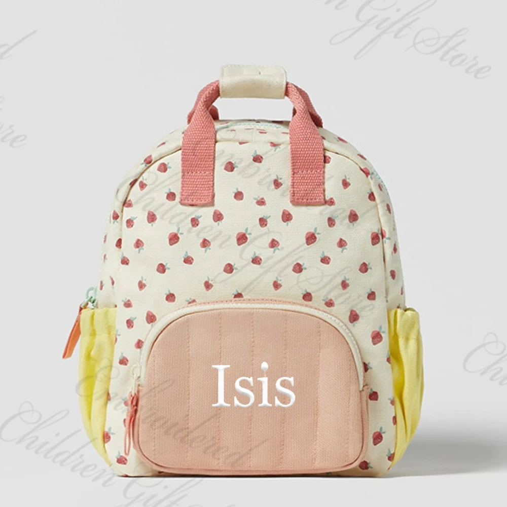 Top Trends: Personalized Name Strawberry Backpack Custom Embroidered Toddler Kindergarten School Bags Girl&#039;s Gift Shoulder Bag With Names Shoppable Styles