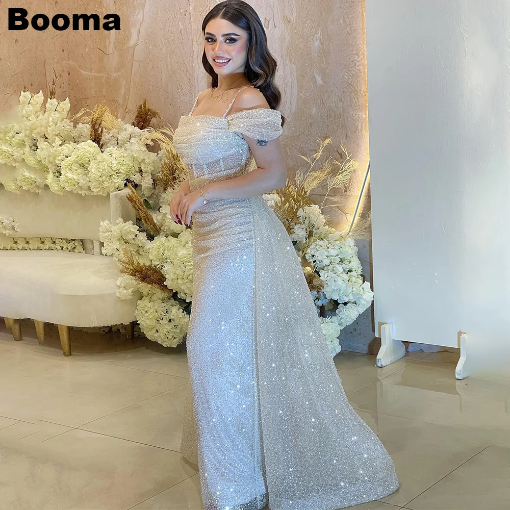 Top Trends: Booma Glitter Women&#039;s Evening Dresses Off Shoulder Boning Formal Dresses Dubai Gogerous Sequined Wedding Party Dresses For Women Shoppable Styles