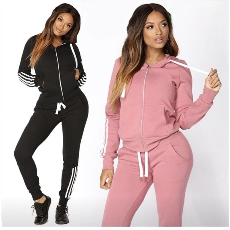 Top Trends: New Women's Hot Long-sleeved Sweater Trousers 2PCS Sportswear Tracksuits Fashion Hooded Joggers Sports Sets Spring Fall Shoppable Styles