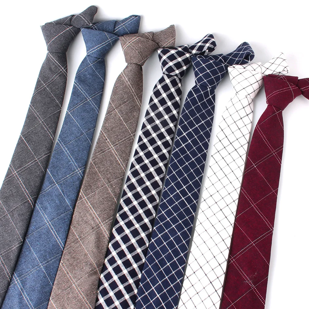 Top Trends: New Cotton Neck Ties Groom Skinny Necktie For Wedding Party Boys Girls Tie Plaid Tie For Men Women Neck Wear Men&#039;s Stripe Ties Shoppable Styles