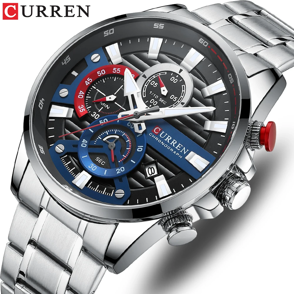 Top Trends: CURREN Simple And Versatile Quartz Watch Sports Stainless Steel Strap Business Men's Luminous Pointer Watch Relogio Masculino Shoppable Styles