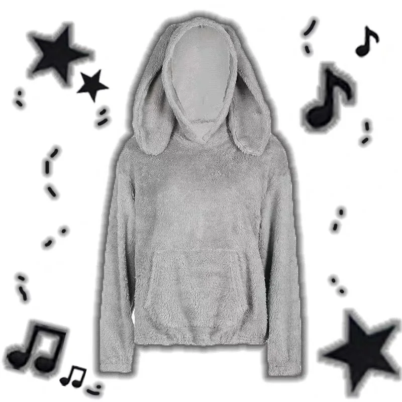 Top Trends: Kawaii Rabbit Ears Hoodies For Women Winter Fleece Warm Loose Hooded Harajuku Y2K Casual Pullover Coat Cute Sweet Girls Jacket Shoppable Styles