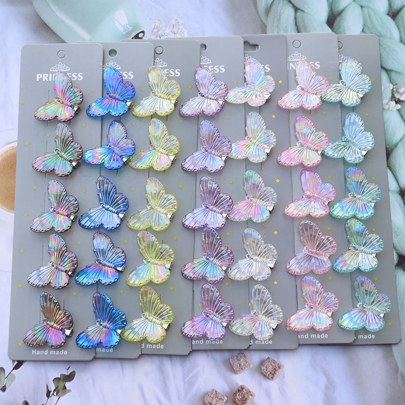 Top Trends: 4 / 10Pcs Kids Hair Clips Cute Transparent Butterfly Hair Clip For Women Baby Girls Hair Accessories Fashion Barrettes Hairpins Shoppable Styles