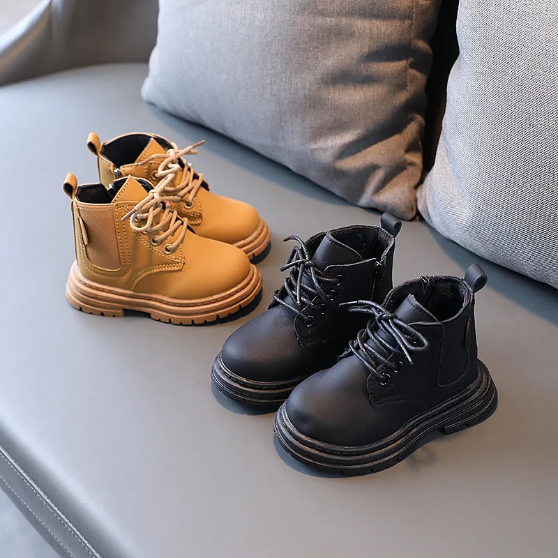 Top Trends: Autumn New Boys Boots Single Shoes Soft Bottom Kids Leather Shoes Fashion Children Girls Short Boots Shoppable Styles