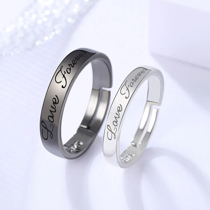 Top Trends: 2Pcs / set Romantic Couple Rings For Women Men Punk Heart ECG Black White Forever Love Promise Wedding Ring Valentine'S Day Gift Shoppable Styles - Image 5