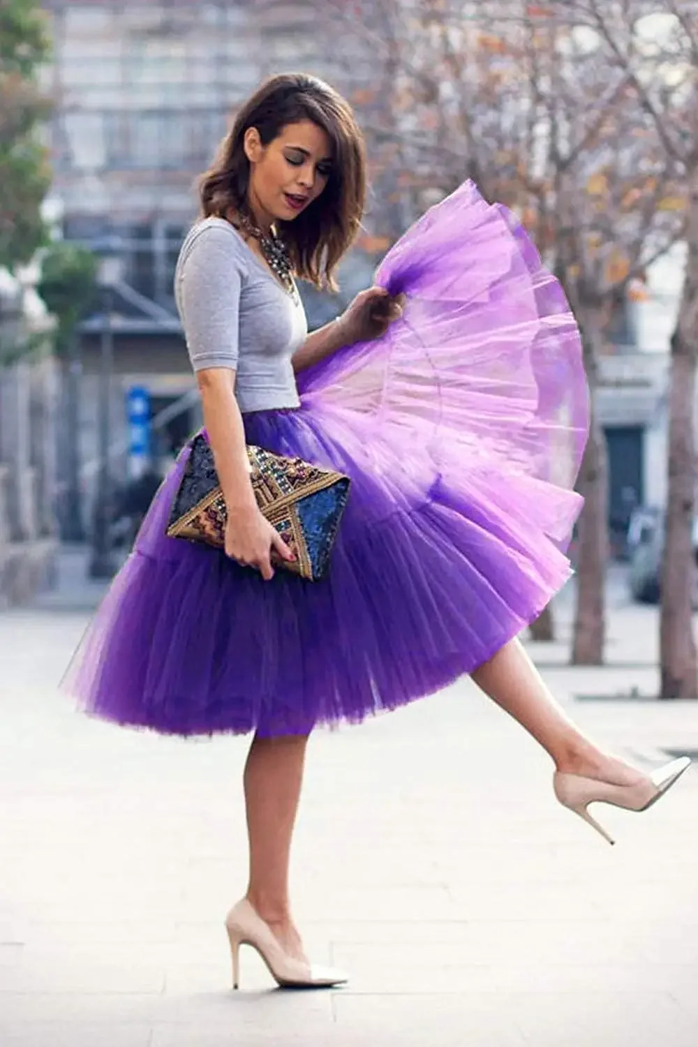 Top Trends: Tutu Tulle Petticoats Midi Knee Length Underskirt Tulle Party Prom Adult Flare Puffy Women Skirts Shoppable Styles - Image 4