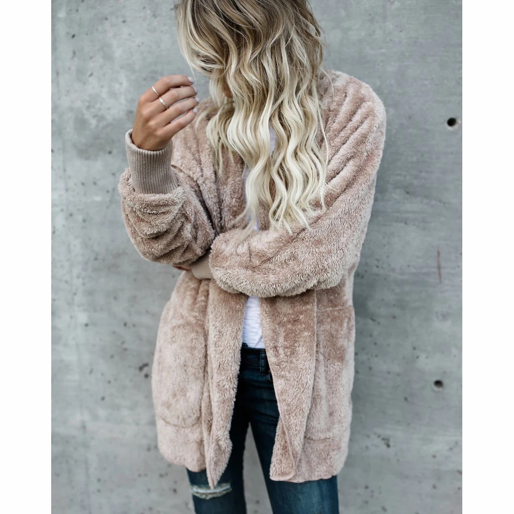 Top Trends: Fashion Fur Jacket Women Autumn Winter Coat Warm Soft Hoodie Casual Fuzzy Fleece Oversized Open Front Cardigan Drop Shipping Shoppable Styles