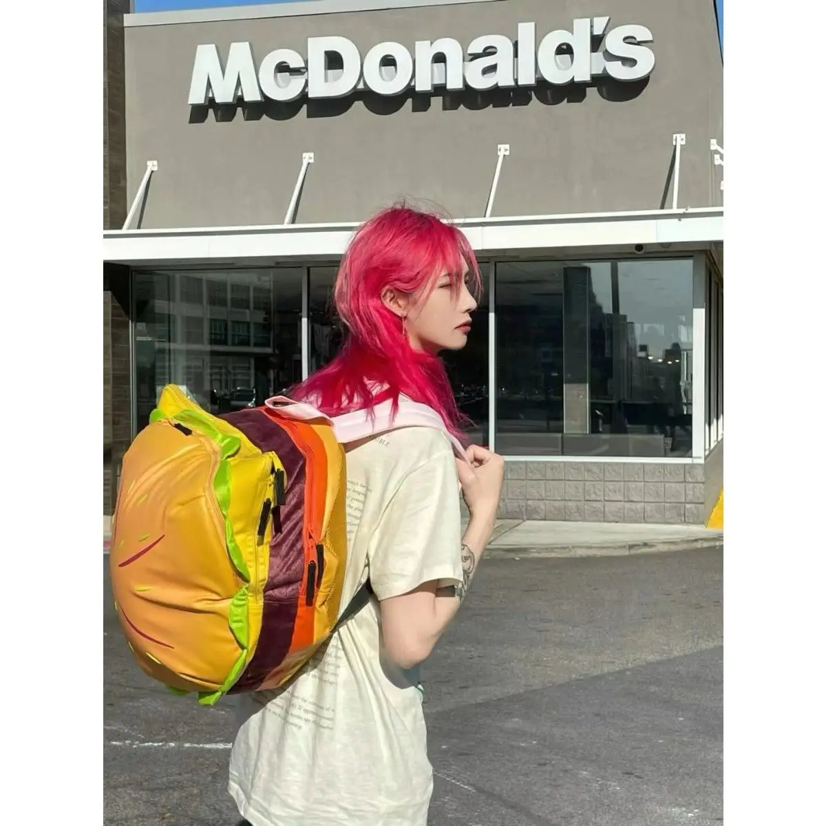 Top Trends: Cute Retro Hamburger Kawaii Shoulder Bag High Capacity Pu Leather Student Backpack Women Bag School Backpack College Students Shoppable Styles - Image 2