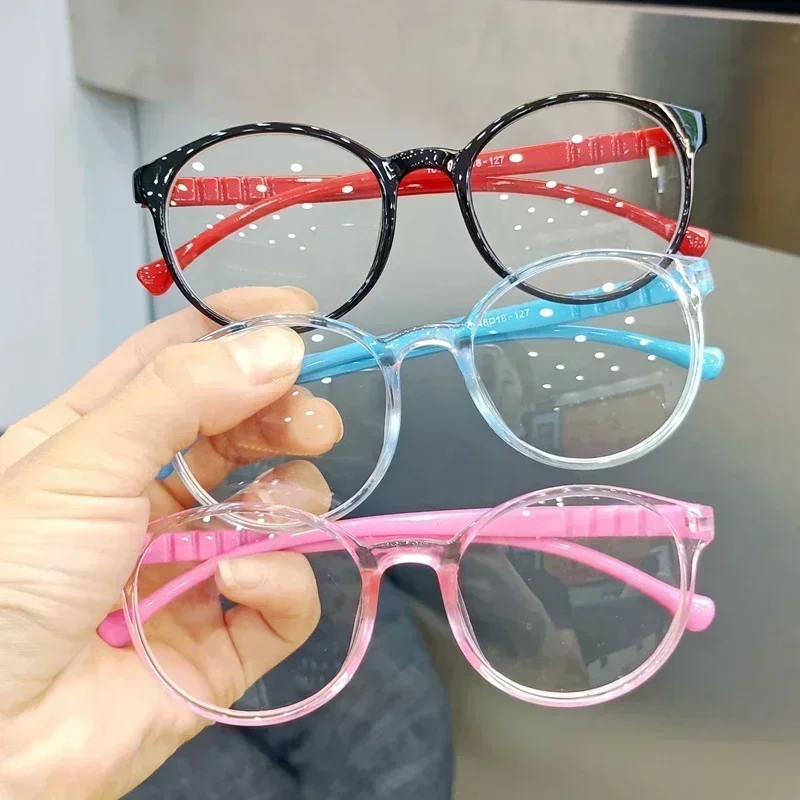 Top Trends: Kids Anti-blue Light Glasses Children Boys Girls Transparent Round Computer Goggles Eye Protection Ultralight Frame Eyewear Shoppable Styles